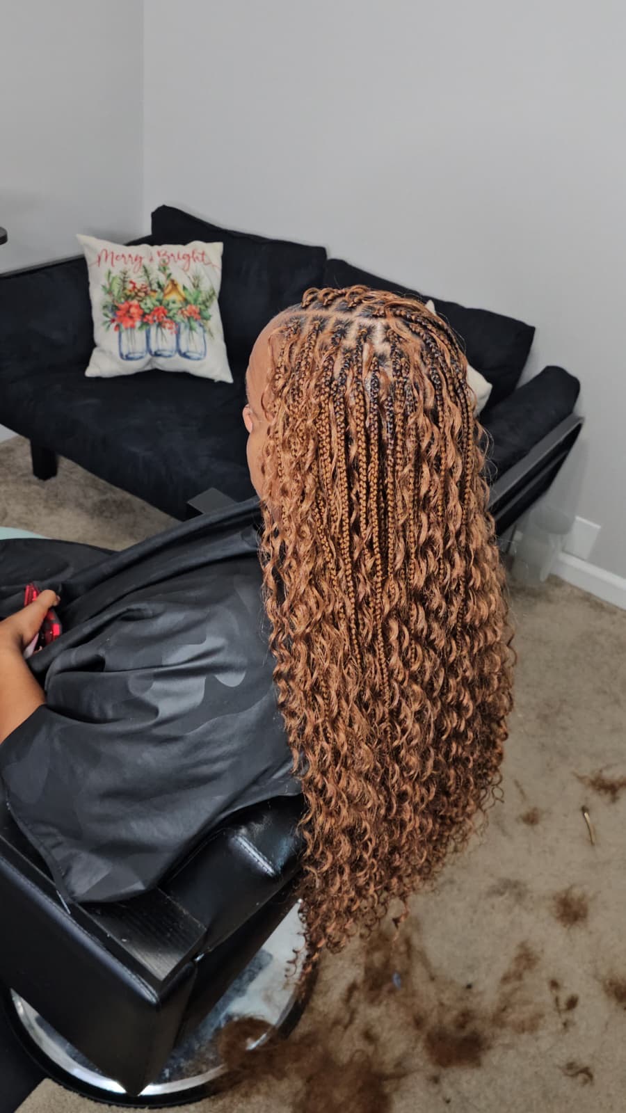 Knotless braids with curls